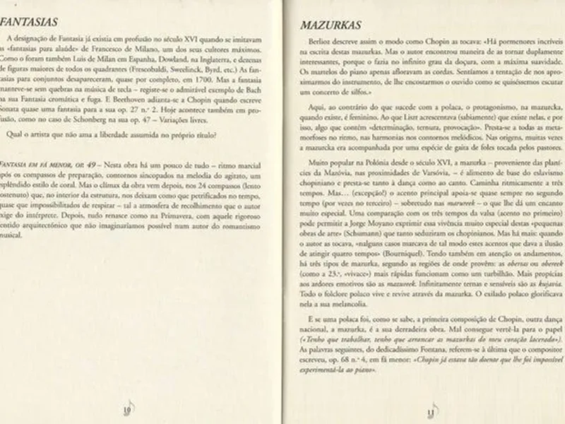 Brochura Vida e Obra de Chopin de 1999 