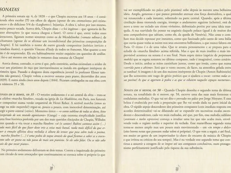 Brochura Vida e Obra de Chopin de 1999 