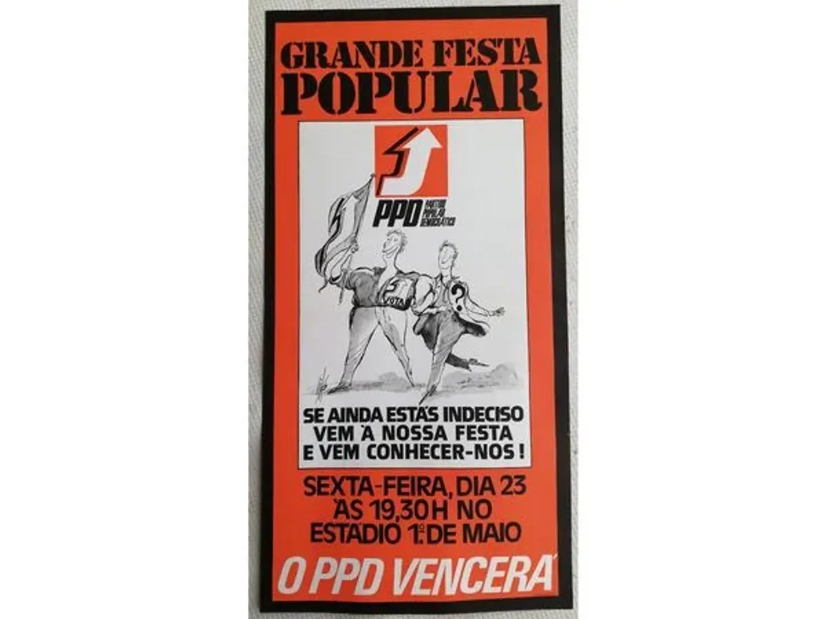 Cartaz político PPD Grande festa popular 1976