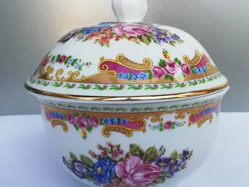 Limoges - Guarda-jóias, taça e pequeno prato