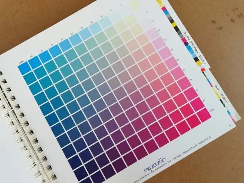 Carta de cores c/ 35 escalas impressa em offset