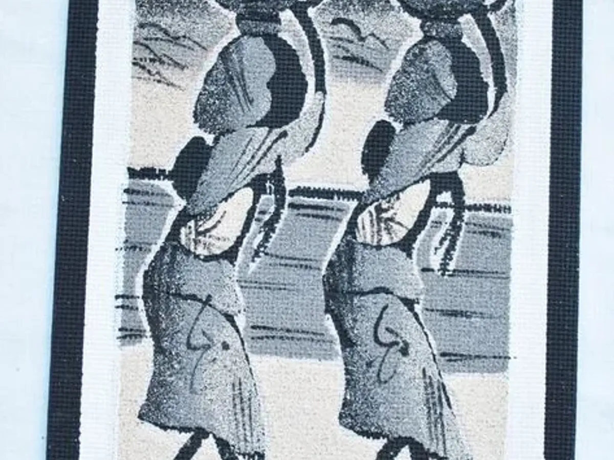 2 pequenos quadros feitos com areia Cabo Verde