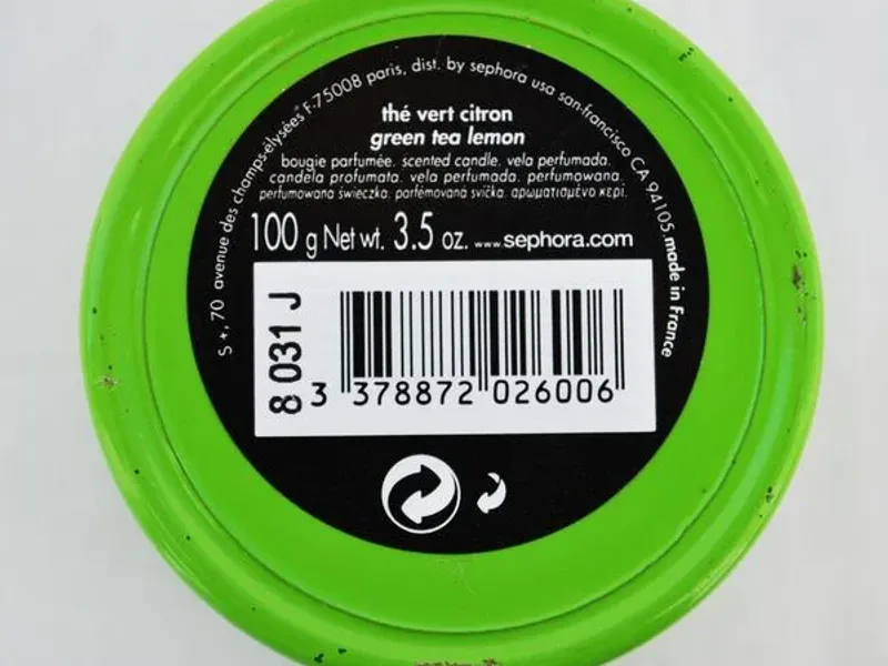 Vela ambientadora Sephora – chá verde limão 