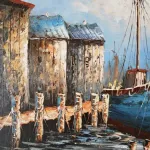 Quadro a óleo com moldura  4