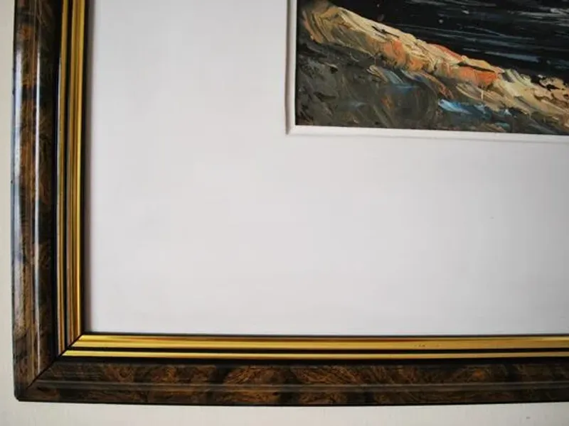 Quadro a óleo com moldura 