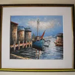 Quadro a óleo com moldura  8