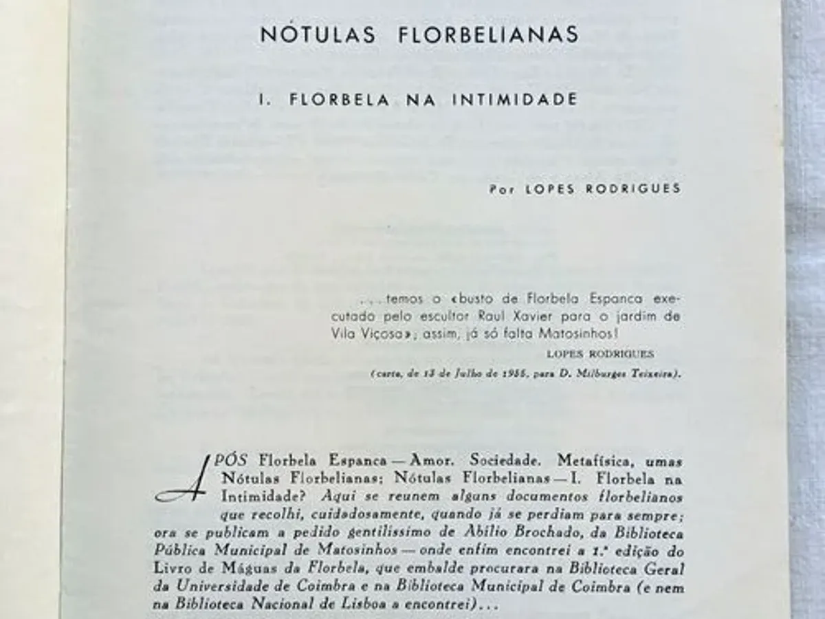Nótulas Florbelianas – Florbela na intimidade