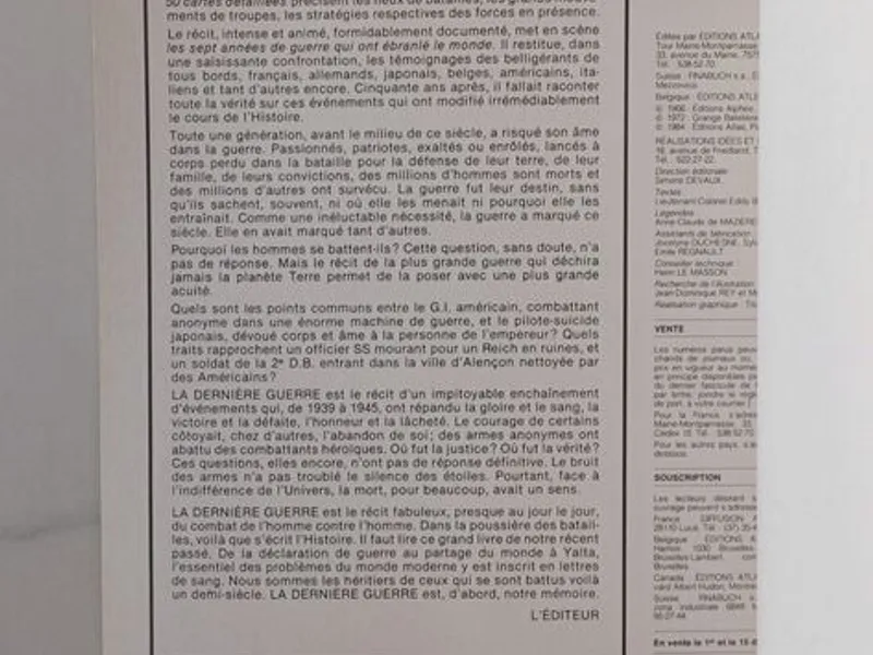 La dernière guerre, nº 1 