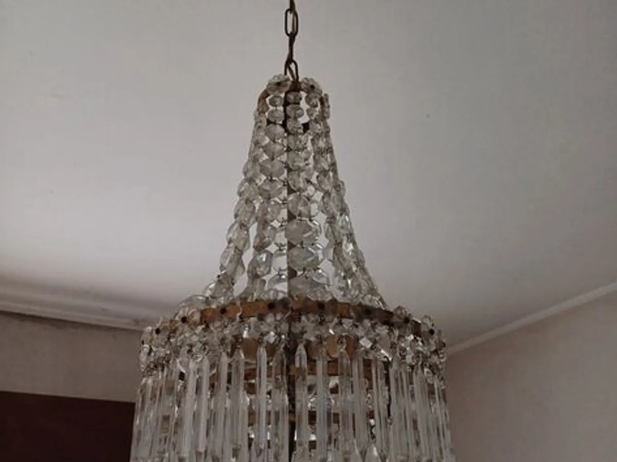 Candeeiro de quarto em vidro lapidado