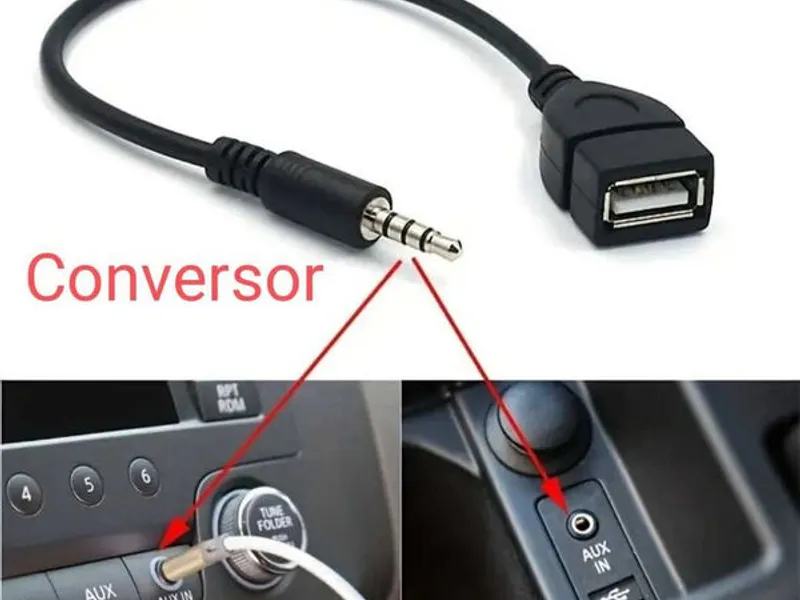 Conversor/adaptador NOVO Cabo De Áudio AUX Para Carro
