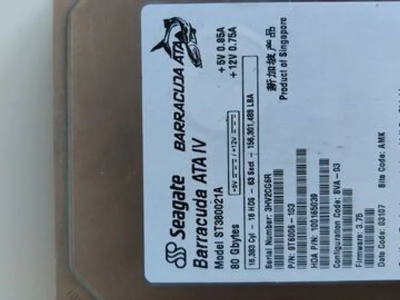 Disco ATA 3.5" Seagate Barracuda 80GB