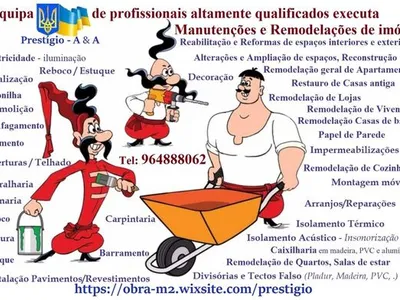 Manutenção, Remodelação e Reabilitação de imóveis.