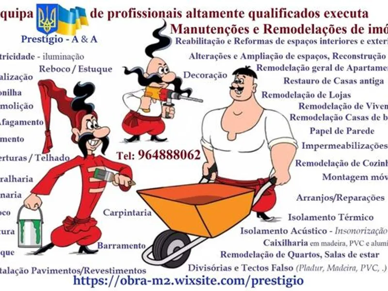 Manutenção, Remodelação e Reabilitação de imóveis.