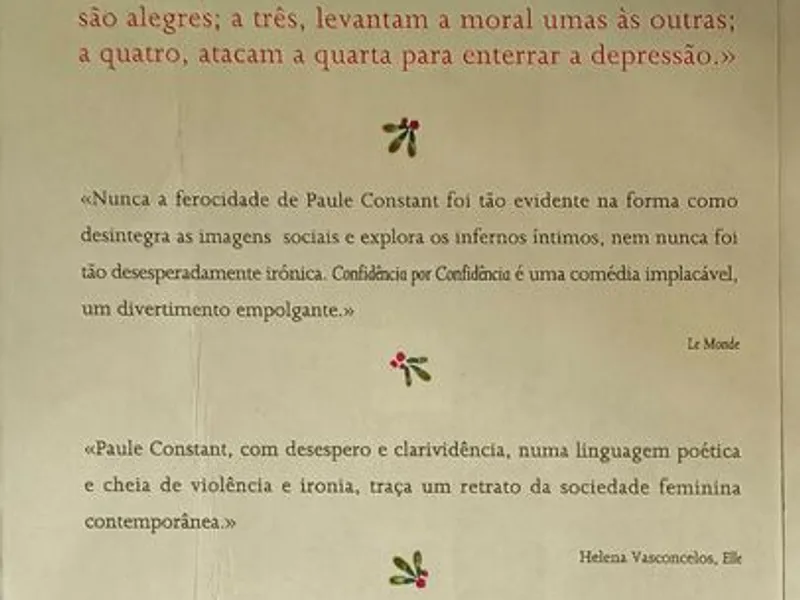 Confidência por Confidência - Paule Constant