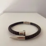 Pulseira Aço+Couro 3