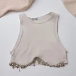 Blusa Zara Branca XS - Crop Top com Pedraria ✨ 1