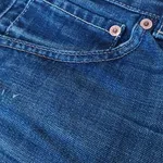 Calções de Ganga Azuis Clássicos com Bainha Dobrad 4