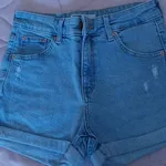 Calções Ganga Azuis Claros Rasgões – Bershka 36 1