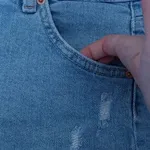 Calções Ganga Azuis Claros Rasgões – Bershka 36 2