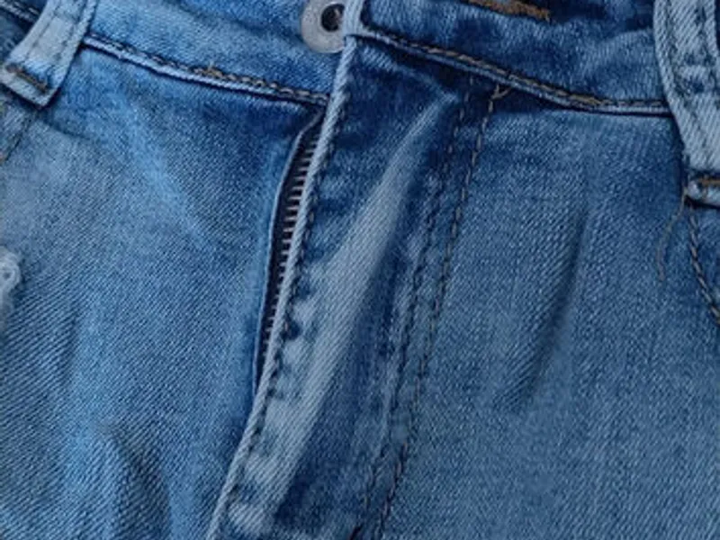 Calções Ganga Bordado Floral e Rasgões – T36