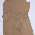 Vestido de Praia Bege com Drapeado – L 1