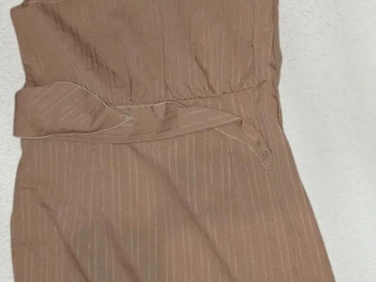 Vestido de Praia Bege com Drapeado – L