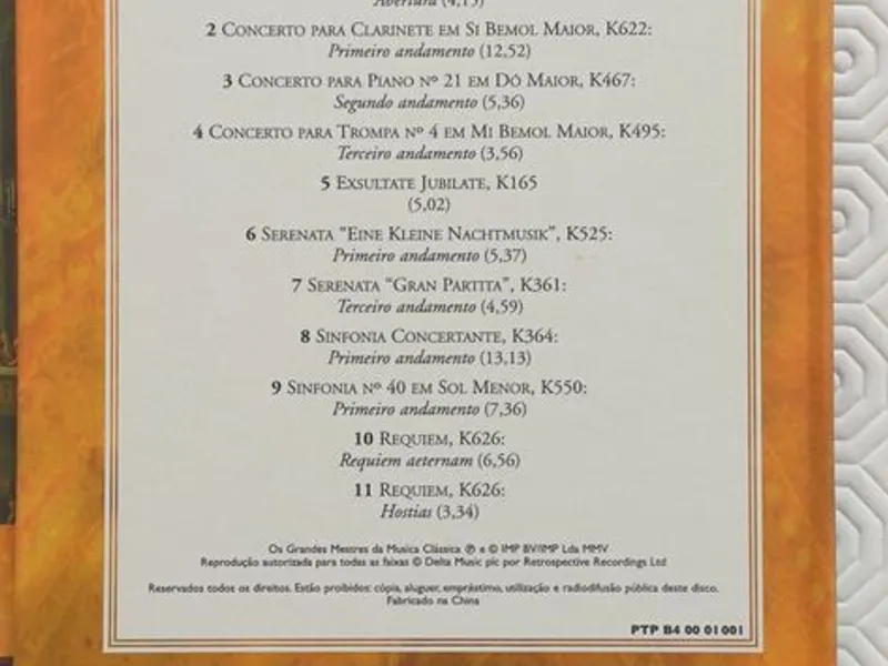 CD – Mozart – Obras-primas musicais 