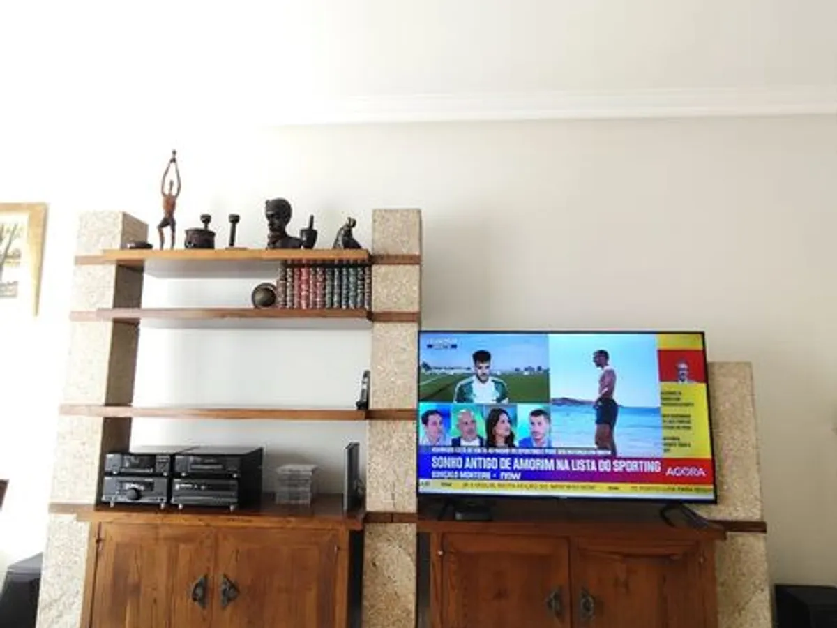 móvel modular madeira maciça e pedras granito 