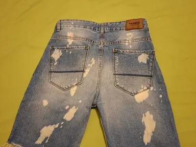 calções descontraídos em ganga