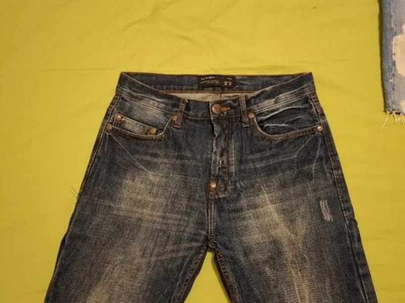 calções descontraídos em ganga