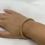 Pulseira Elástica Dourada com Efeito de Esferas -  3