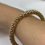 Pulseira Elástica Dourada com Efeito de Esferas -  4