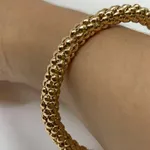 Pulseira Elástica Dourada com Efeito de Esferas -  6