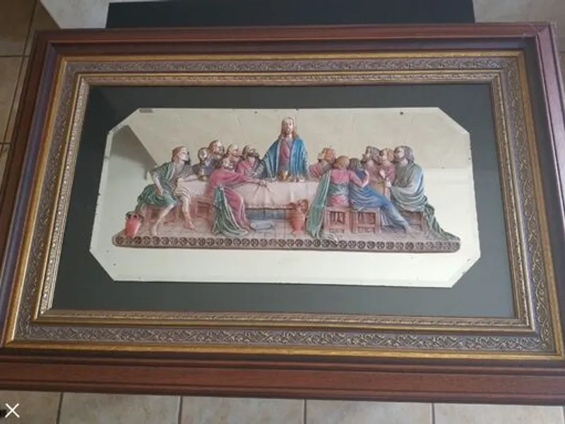 Quadro religioso em relevo “A Última Ceia” – madei