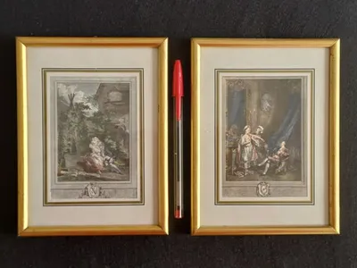 2 pequenos quadros 13,8 X 18,2 cms 