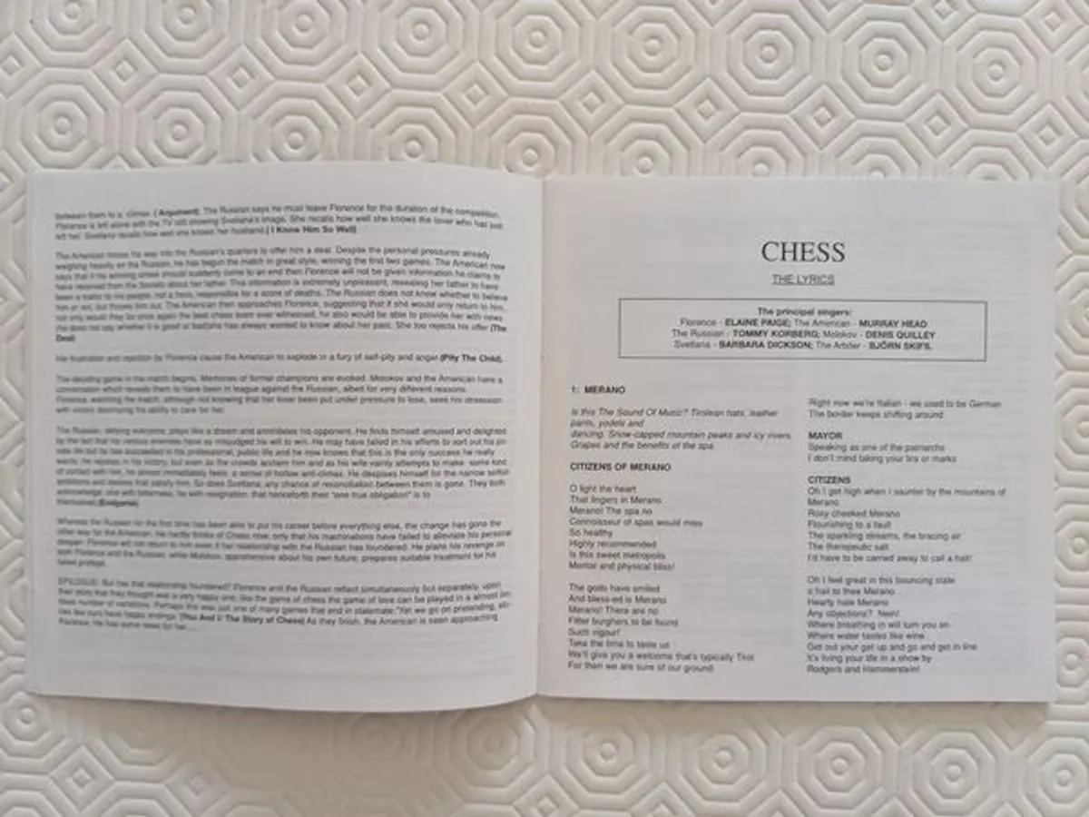 CD duplo CHESS de Benny Andersson, Tim Rice e Björ