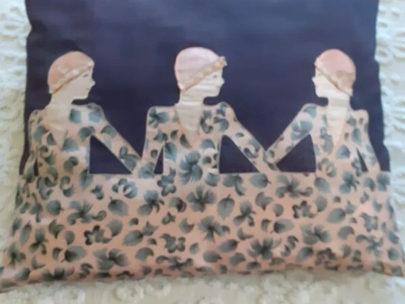 almofada patch work vintage