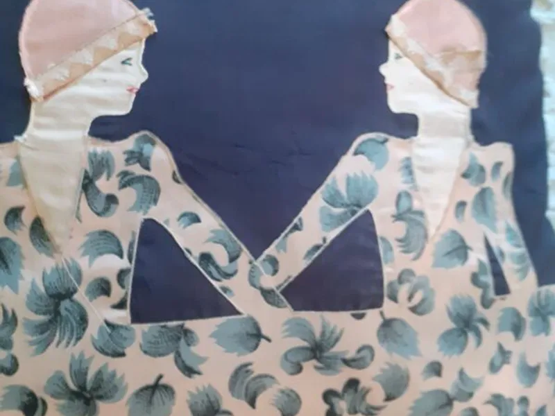 almofada patch work vintage