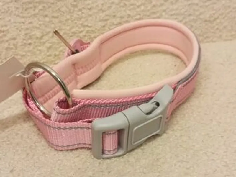 Coleira Rosa c/local para localizador - Nova