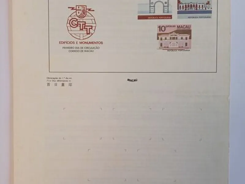 Filatelia - 54 pagelas de Macau