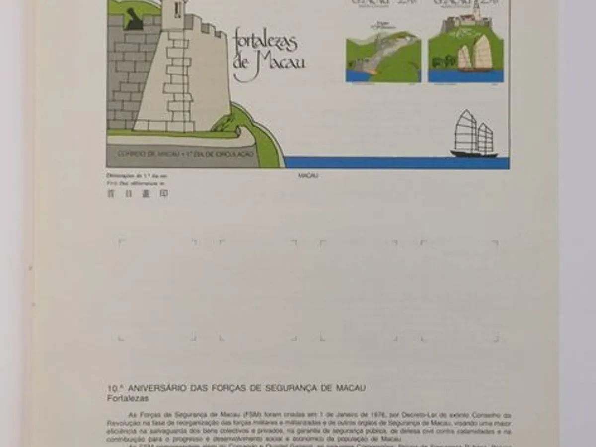 Filatelia - 54 pagelas de Macau