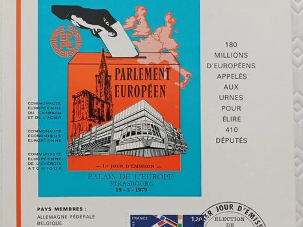 Documento comemorativo das primeiras eleições euro