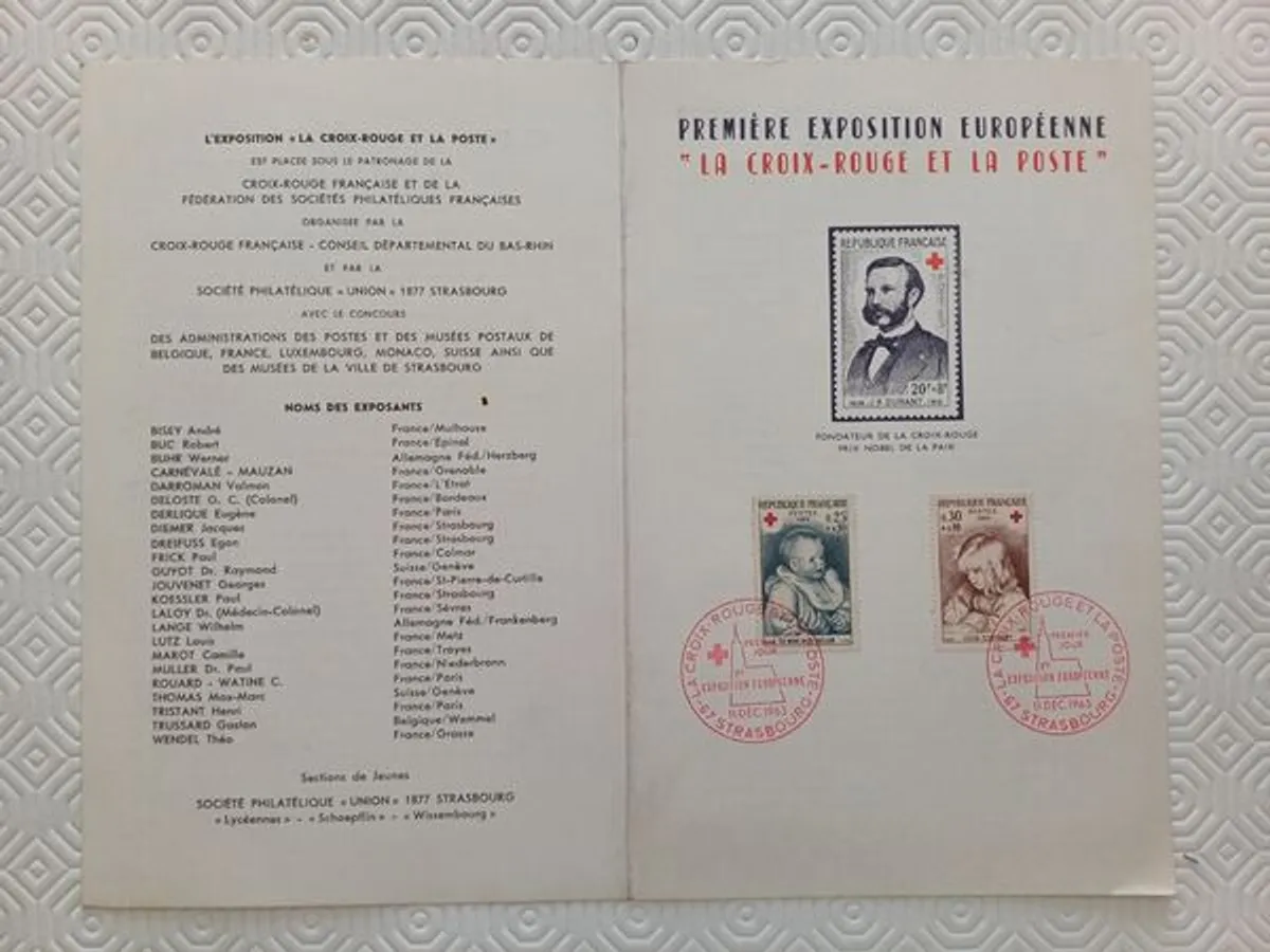 Documento da 1ª exposição filatélica europeia – A 