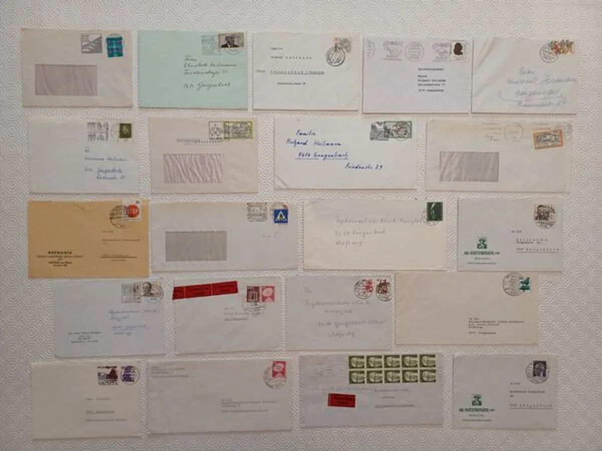21 envelopes circulados alemães