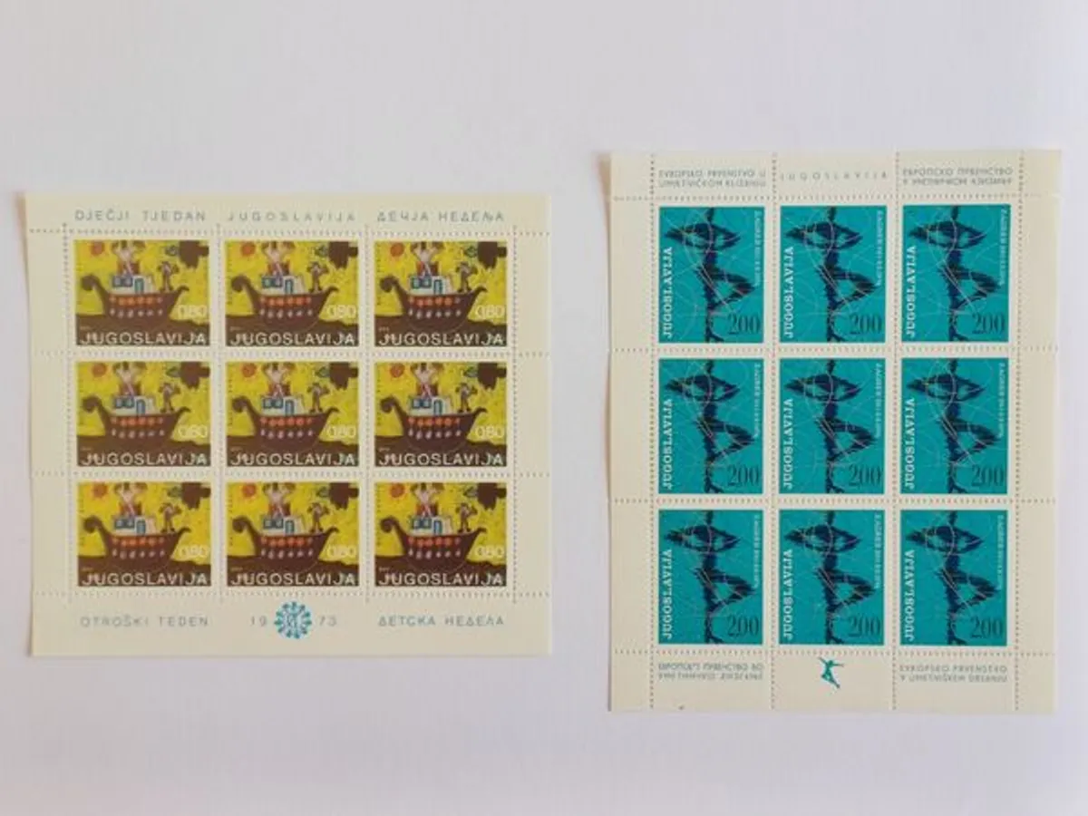 36 Mini-folhas da Jugoslávia 1970 a 1980
