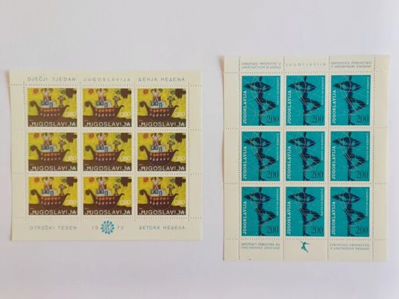 36 Mini-folhas da Jugoslávia 1970 a 1980