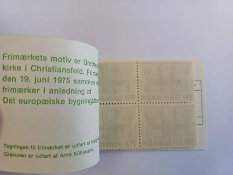 Dinamarca Carteira Ano Europeu da Arquitetura 1975