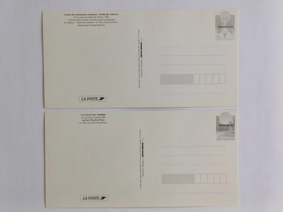 França – 2 Postais Jardins de France, 2004