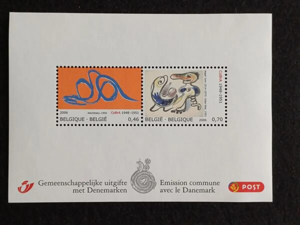 Bloco Cobra Kunst, Emissão conjunta Bélgica Dinama