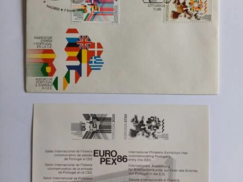 Emissão conjunta Adesão Portugal e Espanha à CEE 